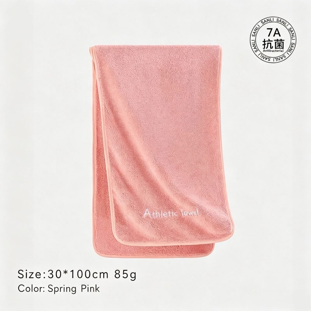 Sanli 7A Antibacterial Sports Towel, Quick‑Dry Absorbent Fitness Towel 30×100cm for Gym Workout Running