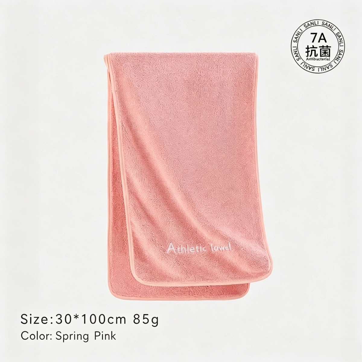 Sanli 7A Antibacterial Sports Towel, Quick‑Dry Absorbent Fitness Towel 30×100cm for Gym Workout Running