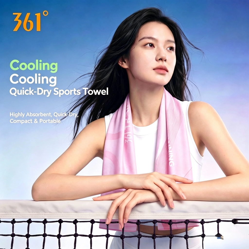 361° Cooling Sports Towel, 7A Antibacterial Quick‑Dry Sweat Towel for Swimming Running Fitness Cycling`