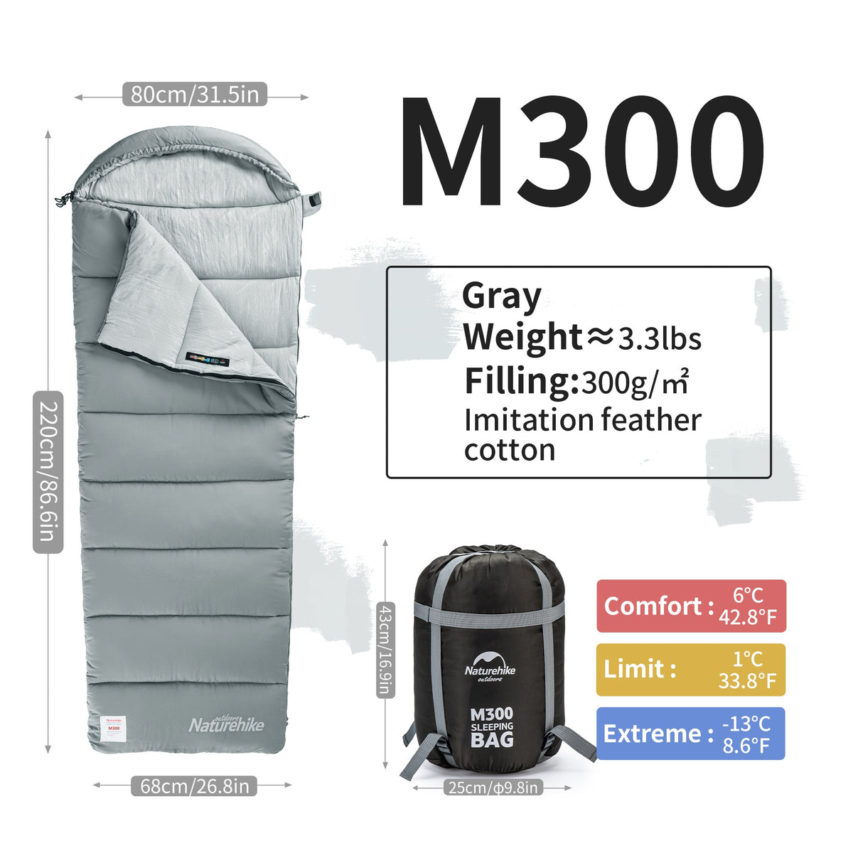SunTherm™ M300 Synthetic Sleeping Bag 43°F / 6°C