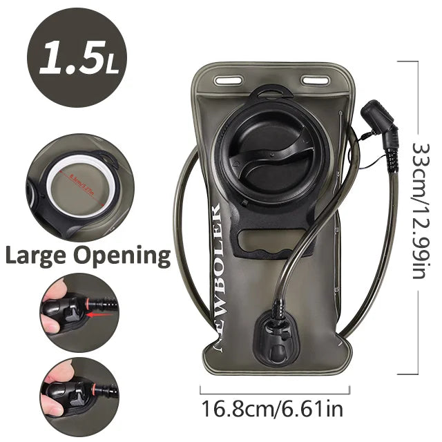Hydration backpack with 1.5–3L water bladder reservoir